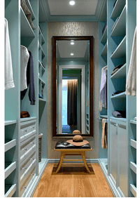 Параллельная гардеробная комната с большим зеркалом Томск